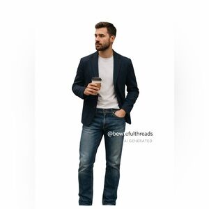 Ben Sherman Mid-Wash Denim Jeans Men’s 33x34 Straight Fit Button Fly Tall